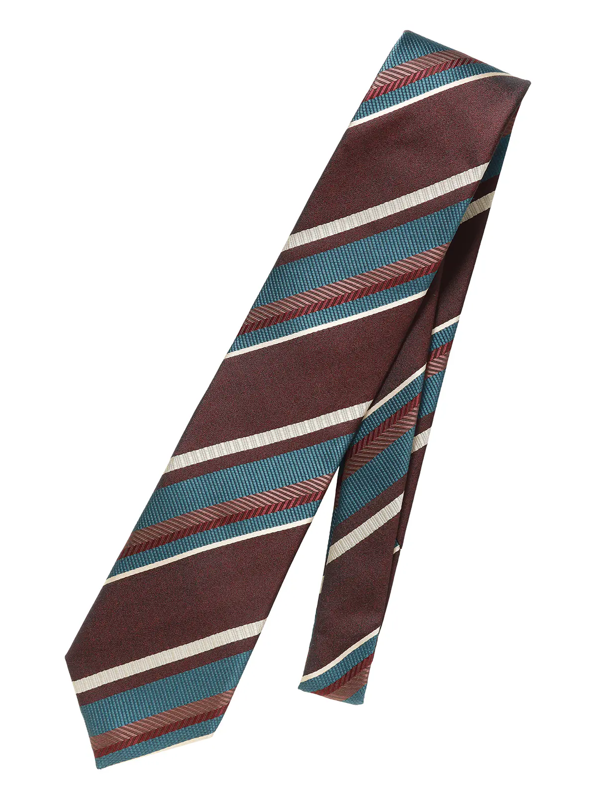 ネクタイ／ふじやま織／JAPAN MADE／シルク／ストライプ ワイン 0