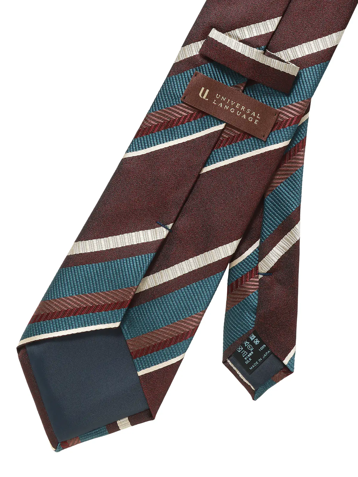 ネクタイ／ふじやま織／JAPAN MADE／シルク／ストライプ ワイン 0