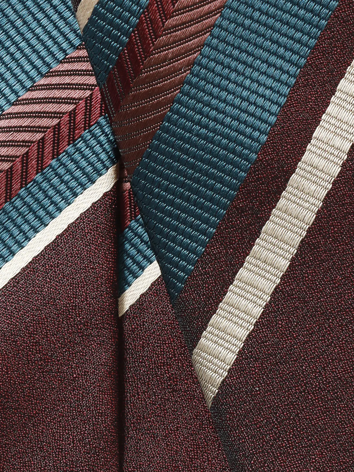 ネクタイ／ふじやま織／JAPAN MADE／シルク／ストライプ ワイン 0