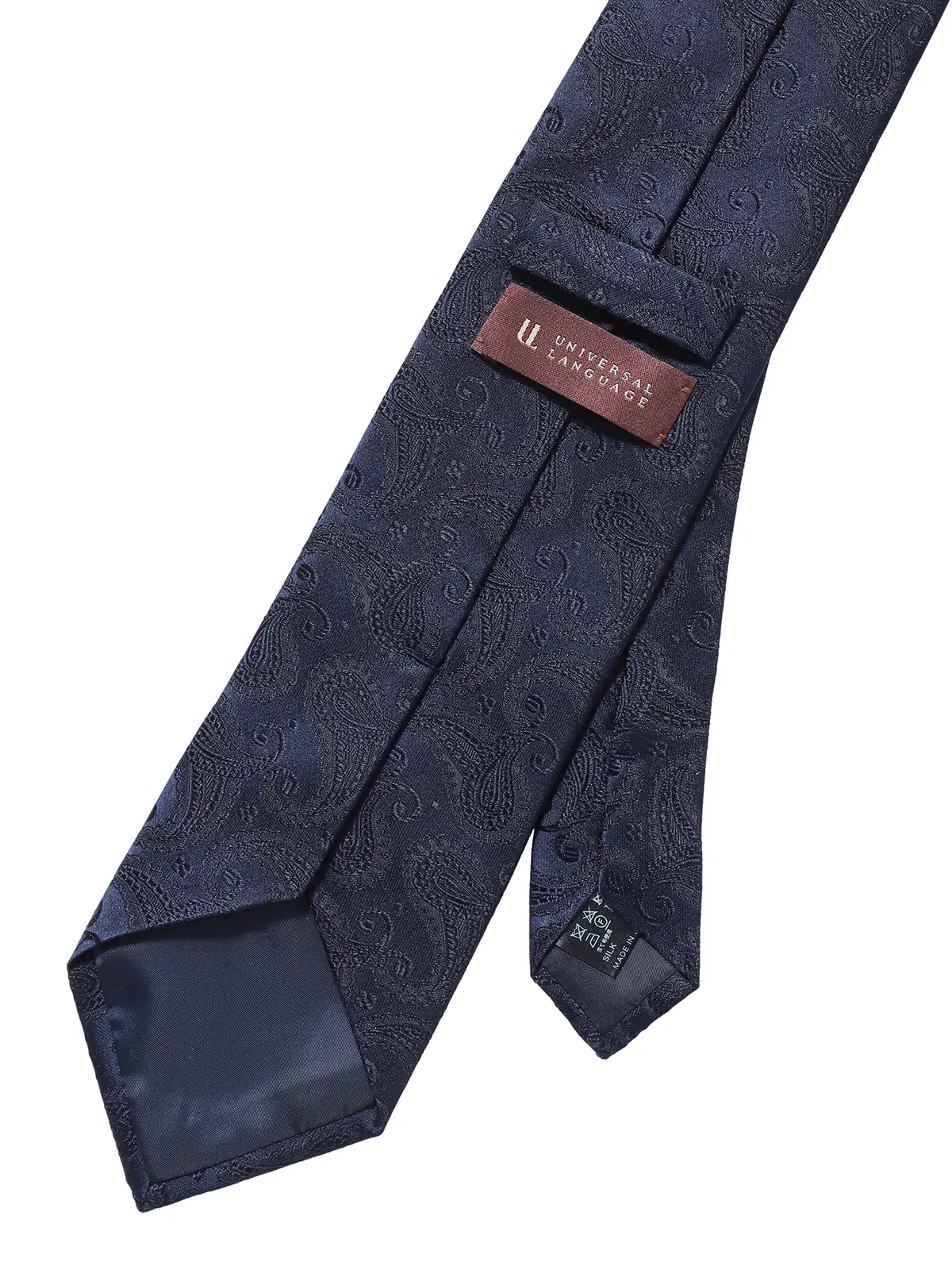 ネクタイ／ふじやま織／JAPAN MADE／シルク／ペイズリー ネイビー 6