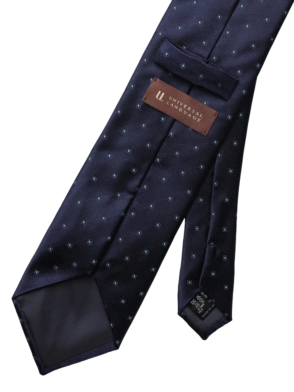 ネクタイ／ふじやま織／JAPAN MADE／シルク／小紋 ネイビー 1