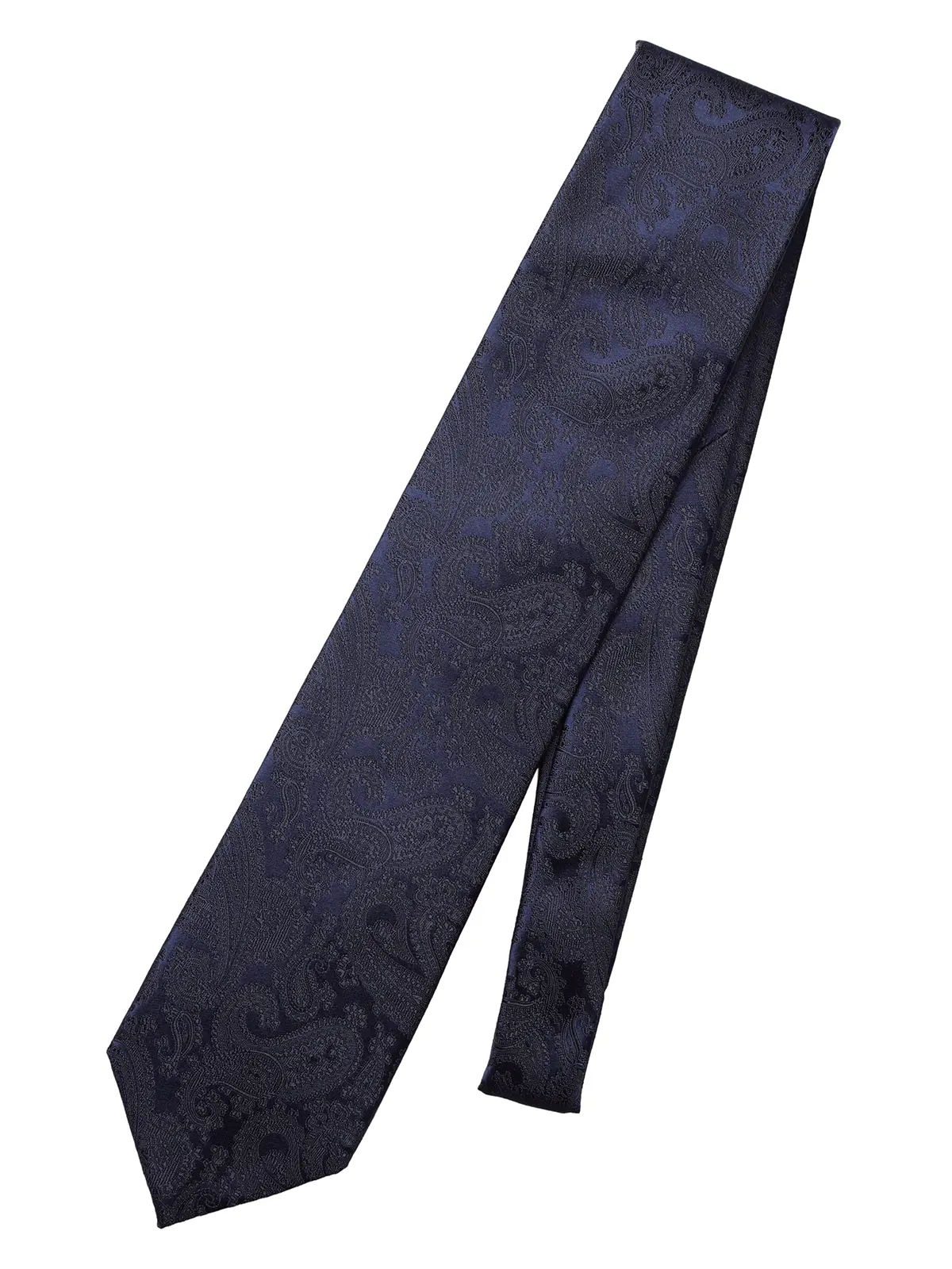 ネクタイ/ふじやま織/JAPAN MADE/シルク/ペイズリー ネイビー 0