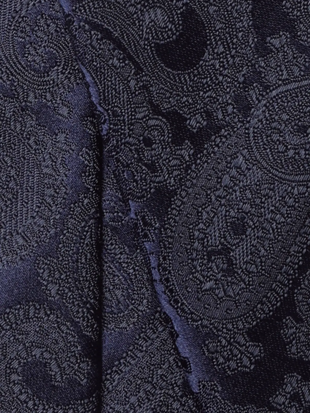 ネクタイ/ふじやま織/JAPAN MADE/シルク/ペイズリー ネイビー 0