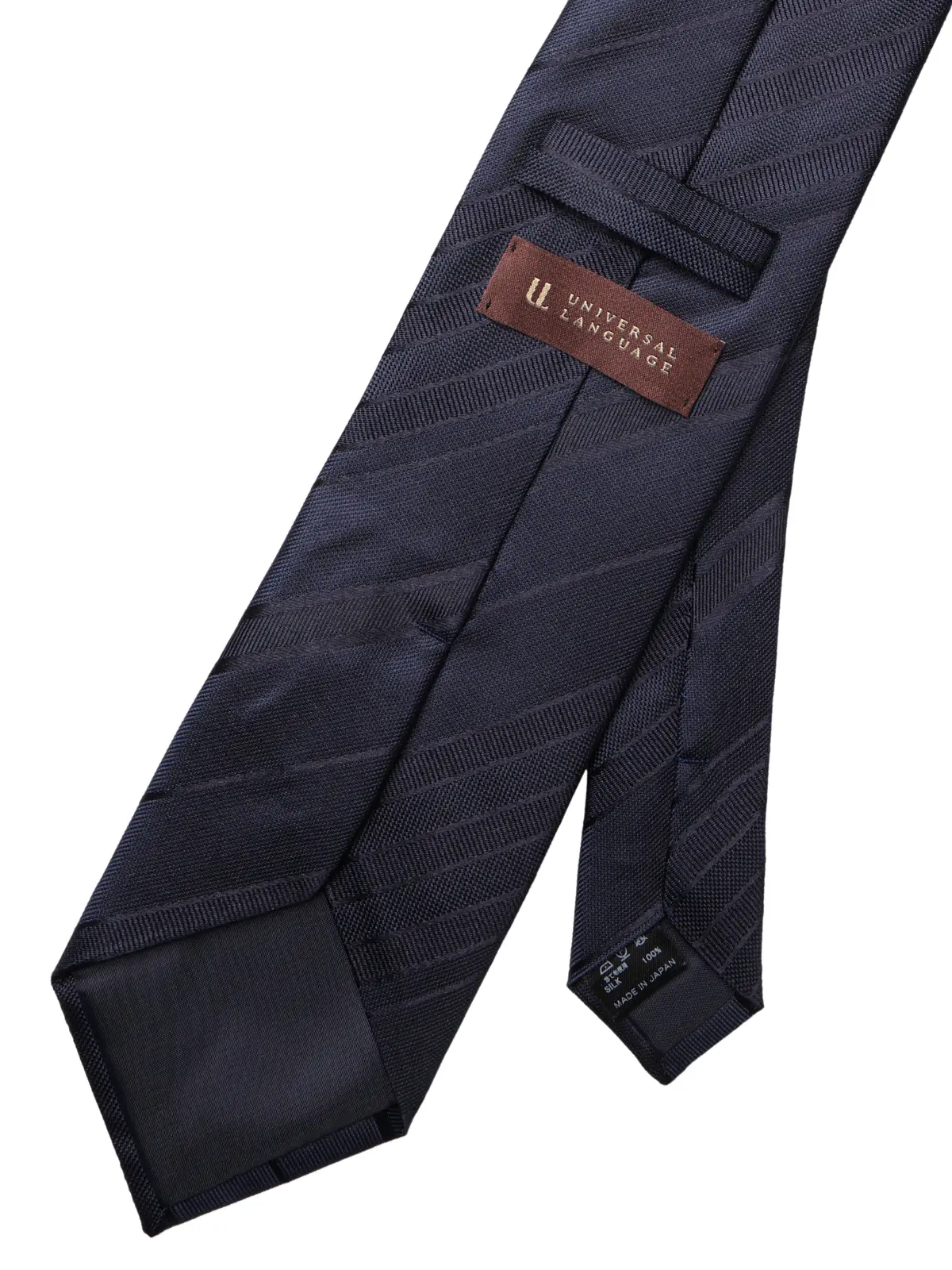 ネクタイ／ふじやま織／JAPAN MADE／シルク／シャドーストライプ ネイビー 0