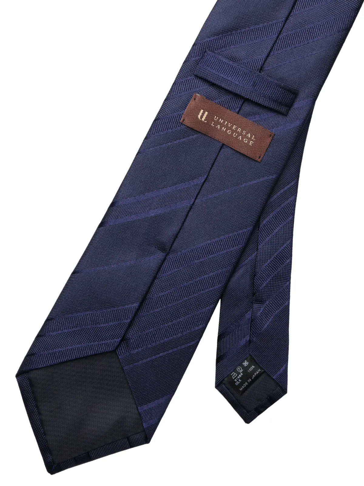 ネクタイ/ふじやま織/JAPAN MADE/シルク/シャドーストライプ ネイビー 1