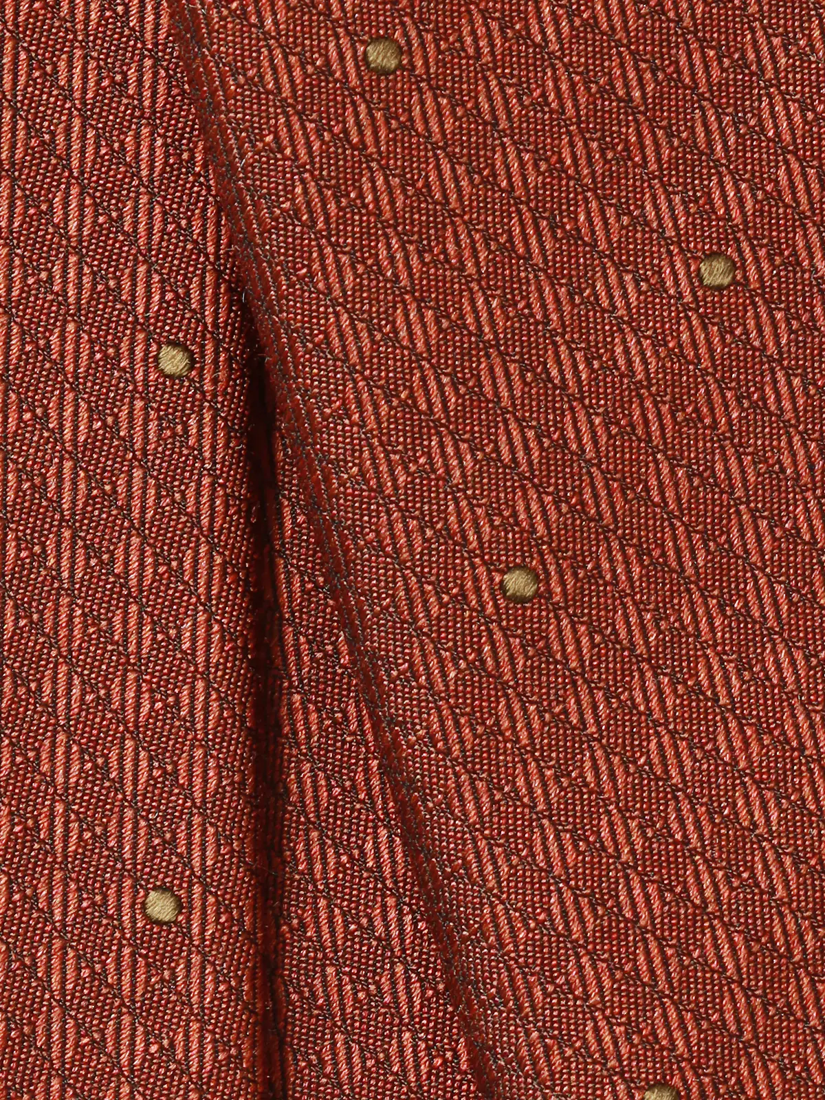 ネクタイ／裏勝り／JAPAN MADE／シルク／ドット オレンジ 0