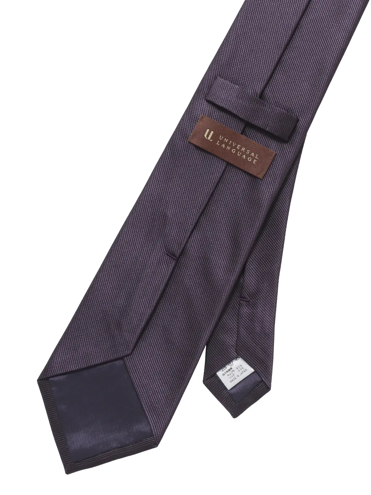 ネクタイ／JAPAN MADE／Bemberg／キュプラシルク／無地 パープル 0