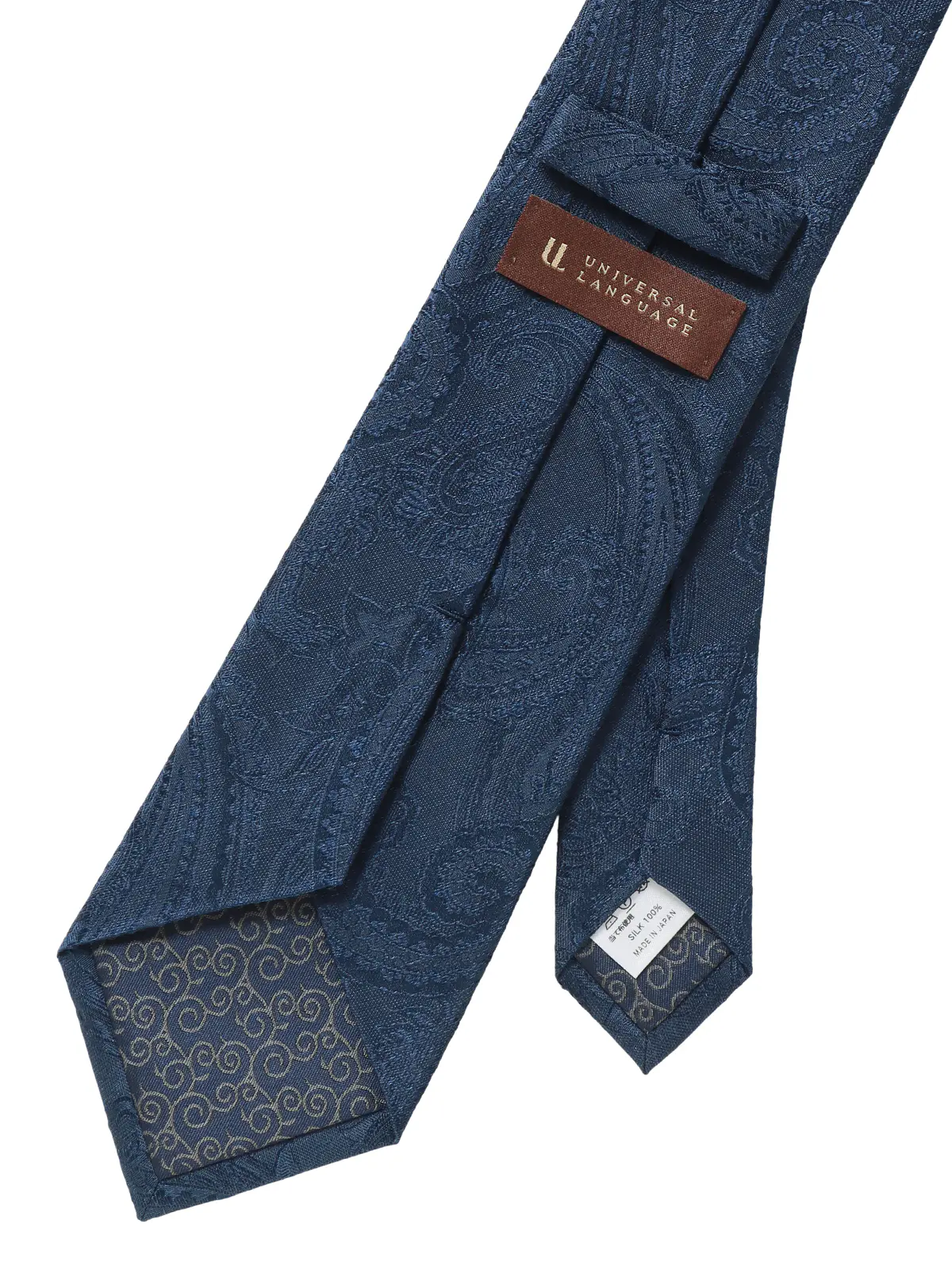 ネクタイ／裏勝り／JAPAN MADE／シルク／ペイズリー ブルー 2