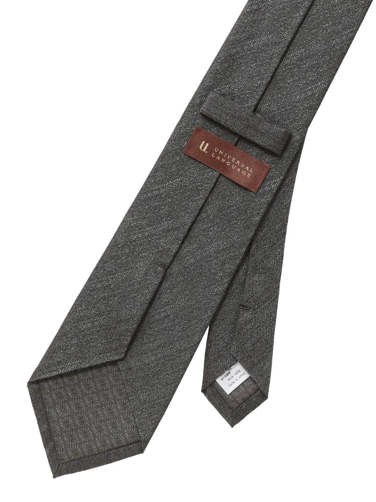 ネクタイ／裏勝り／JAPAN MADE／シルク／織柄 グレー 0