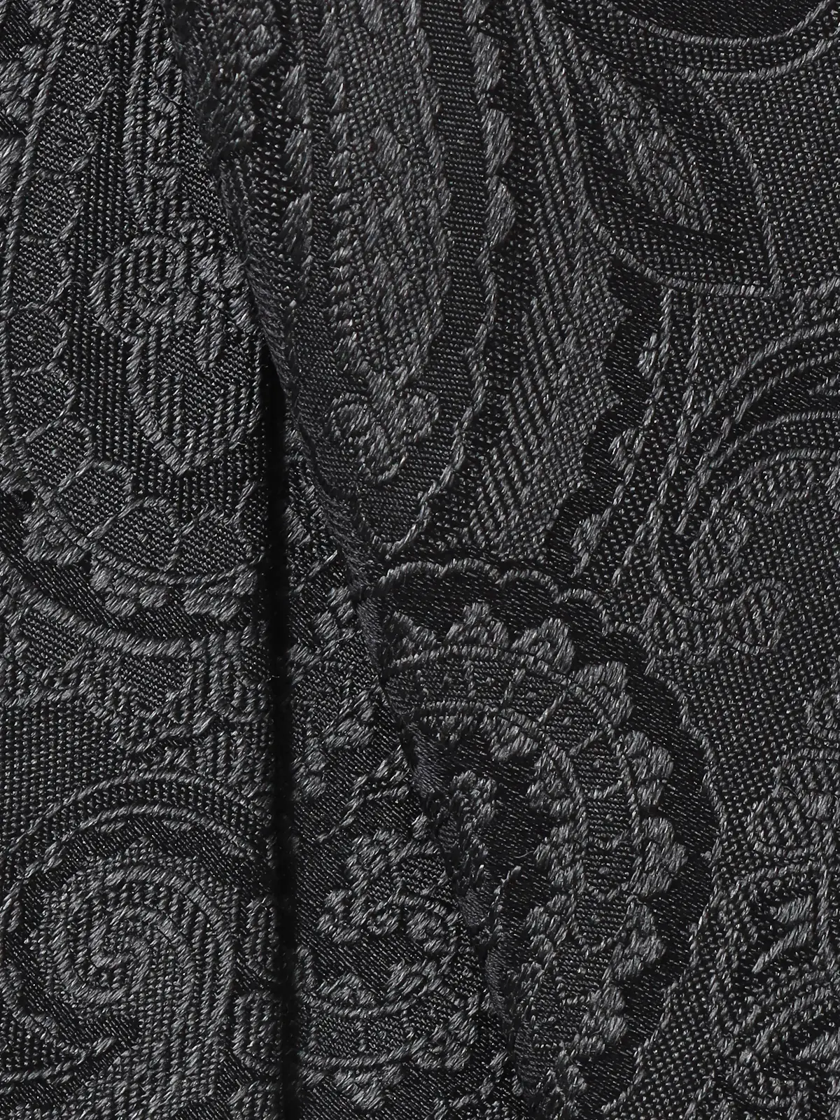 ネクタイ／裏勝り／JAPAN MADE／シルク／ペイズリー グレー 1