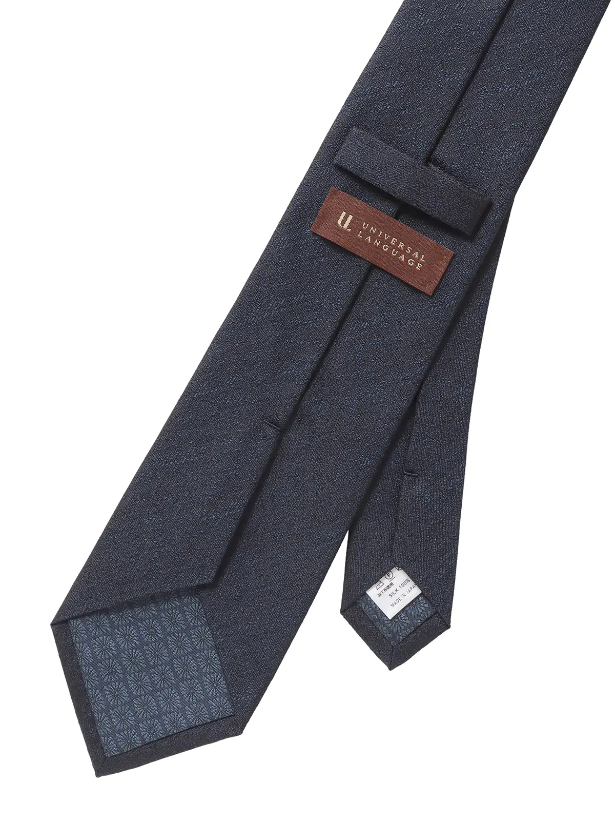 ネクタイ／裏勝り／JAPAN MADE／シルク／織柄 ネイビー 0