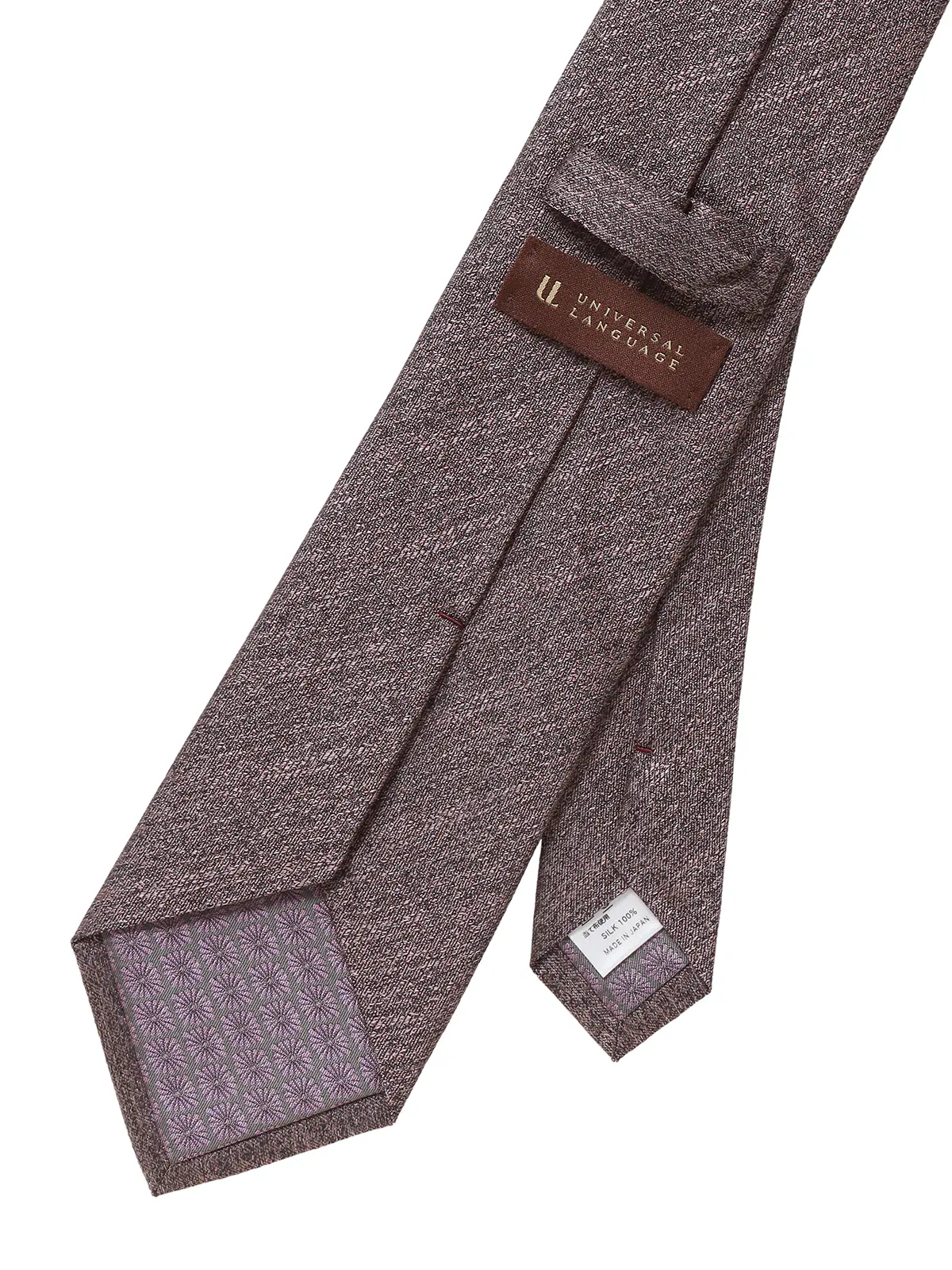 ネクタイ／裏勝り／JAPAN MADE／シルク／織柄 ピンク 0