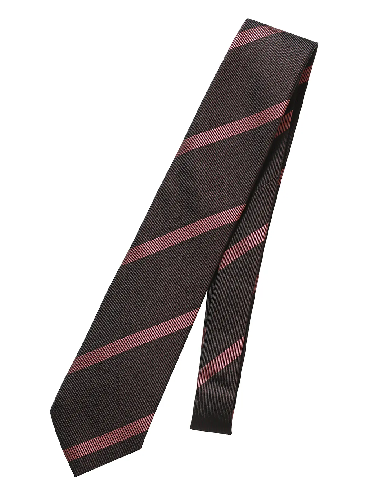 ネクタイ／JAPAN MADE／Bemberg／キュプラシルク／ストライプ ブラウン 0