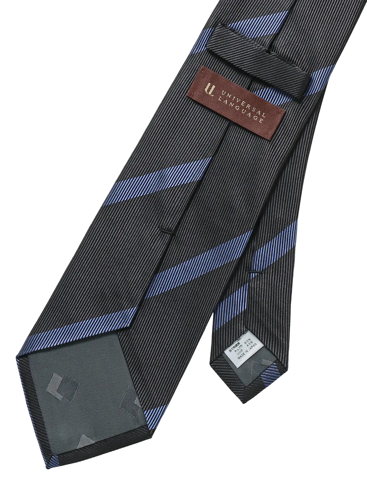 ネクタイ/JAPAN MADE/Bemberg/キュプラシルク/ストライプ チャコール 0