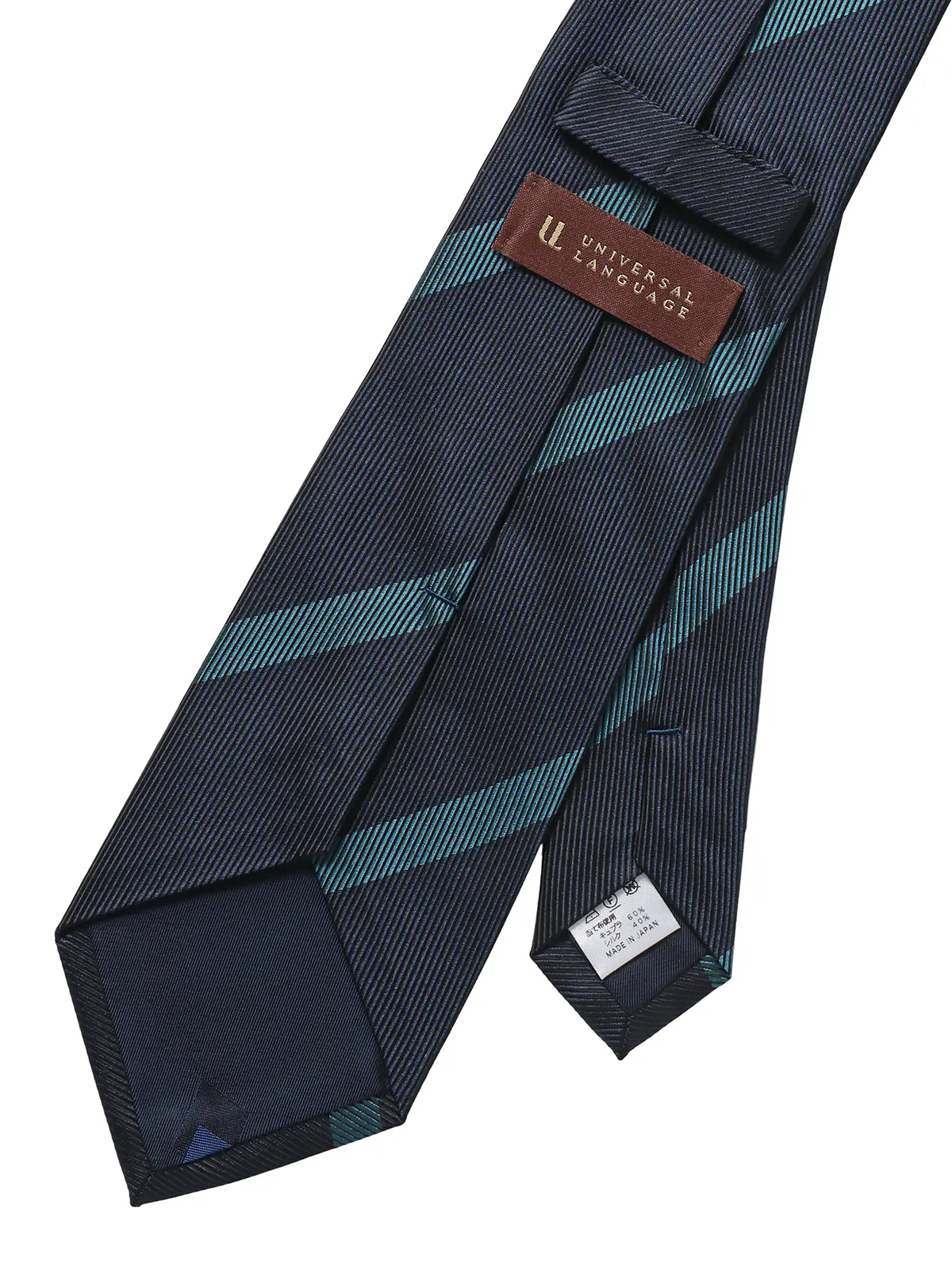 ネクタイ/JAPAN MADE/Bemberg/キュプラシルク/ストライプ ネイビー 0