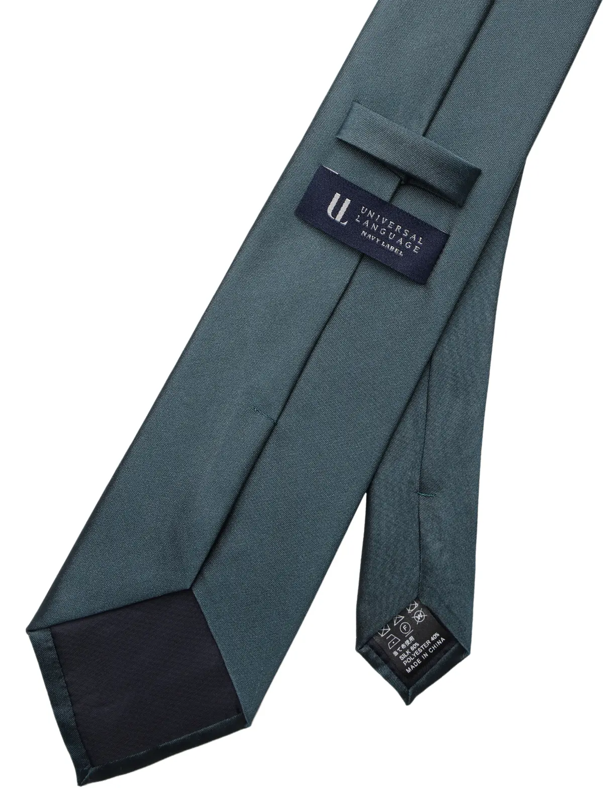 ネクタイ/シルクポリエステル/無地 グリーン 0