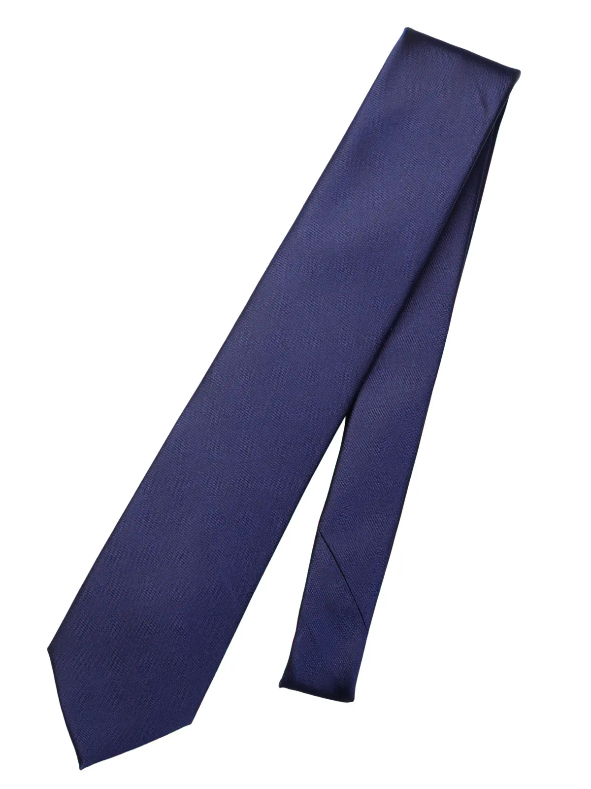 ネクタイ／シルクポリエステル／無地 ネイビー 1