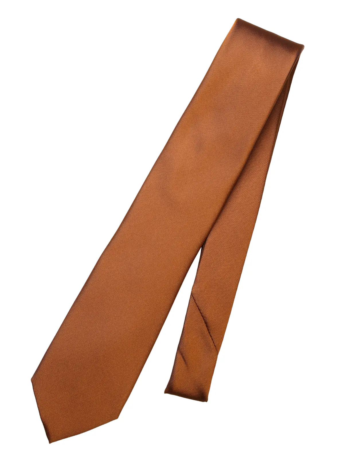 ネクタイ／シルクポリエステル／無地 オレンジ 0