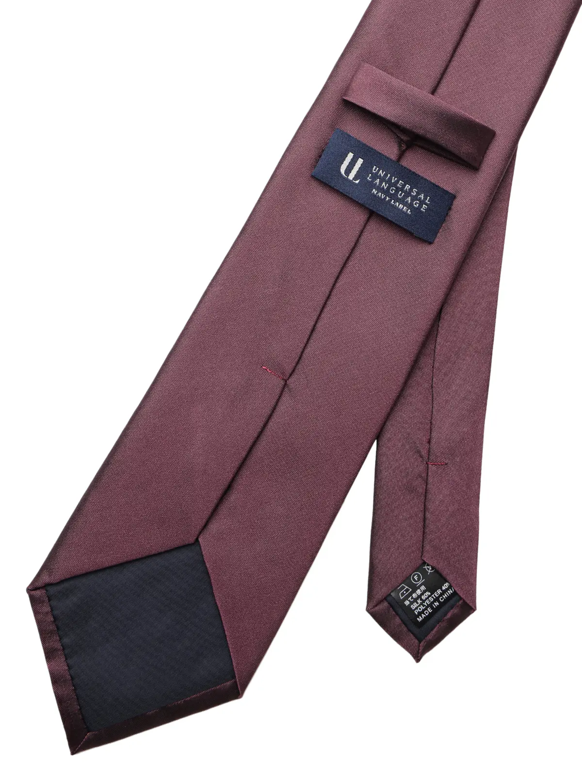 ネクタイ/シルクポリエステル/無地 ピンク 0