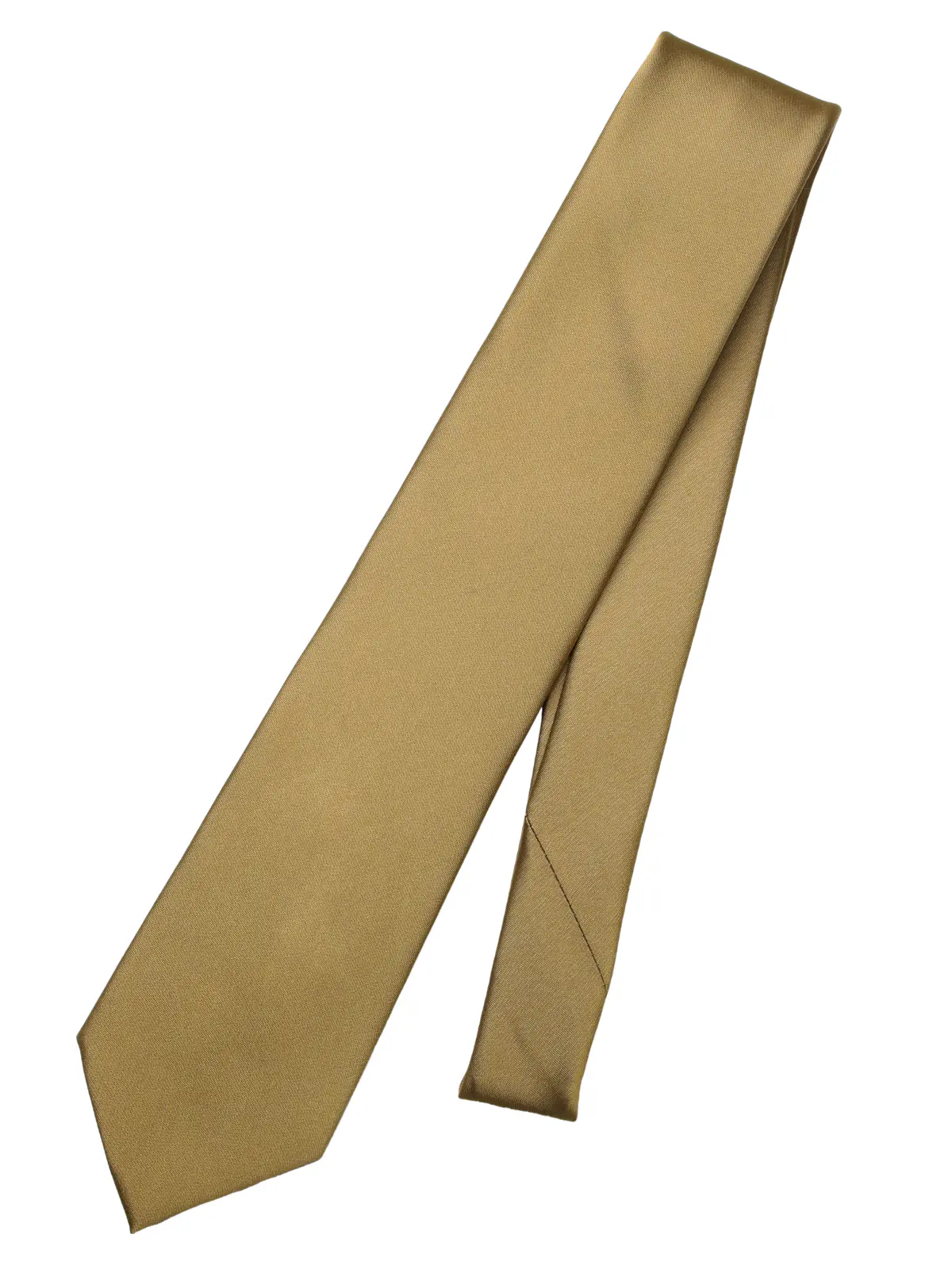 ネクタイ／シルクポリエステル／無地 イエロー 0