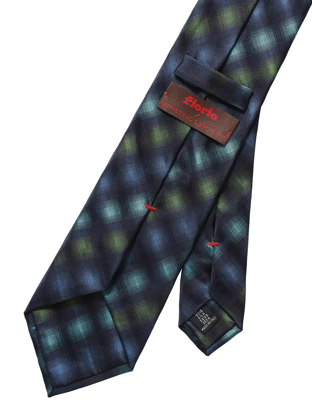 ネクタイ／fiorio／シルク／チェック ネイビー 0