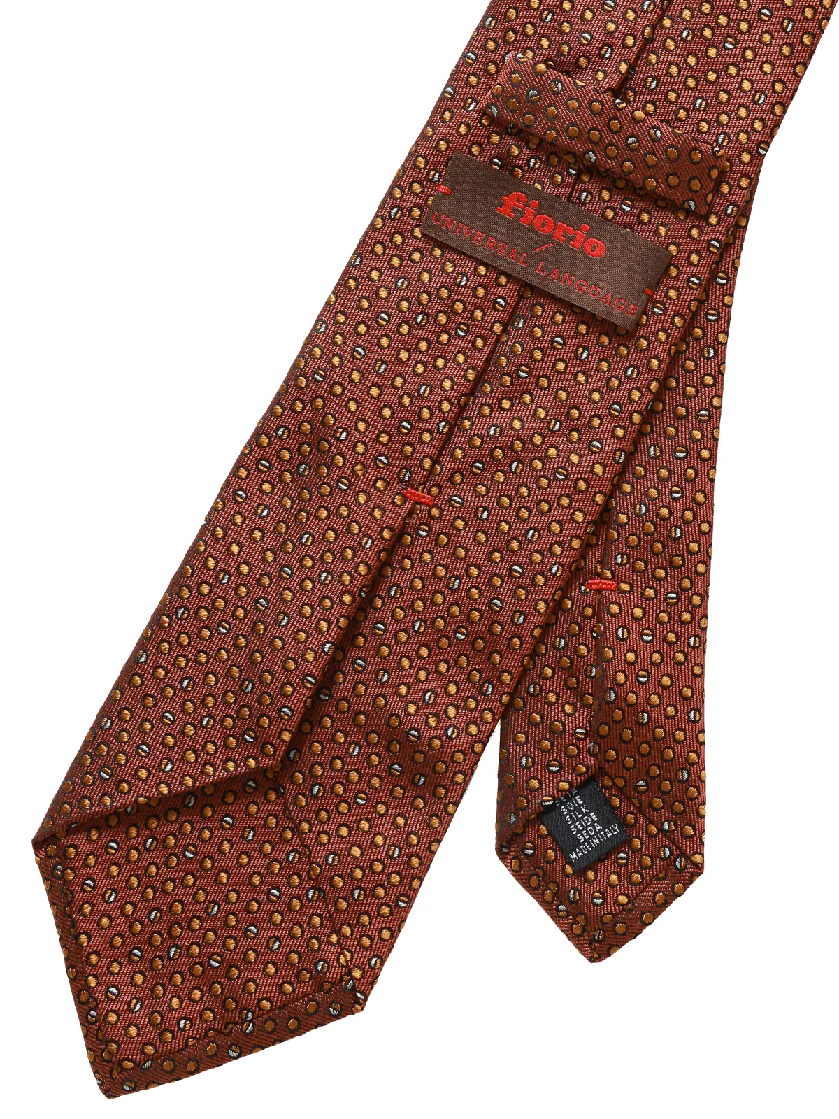 ネクタイ／fiorio／シルク／ドット オレンジ 0