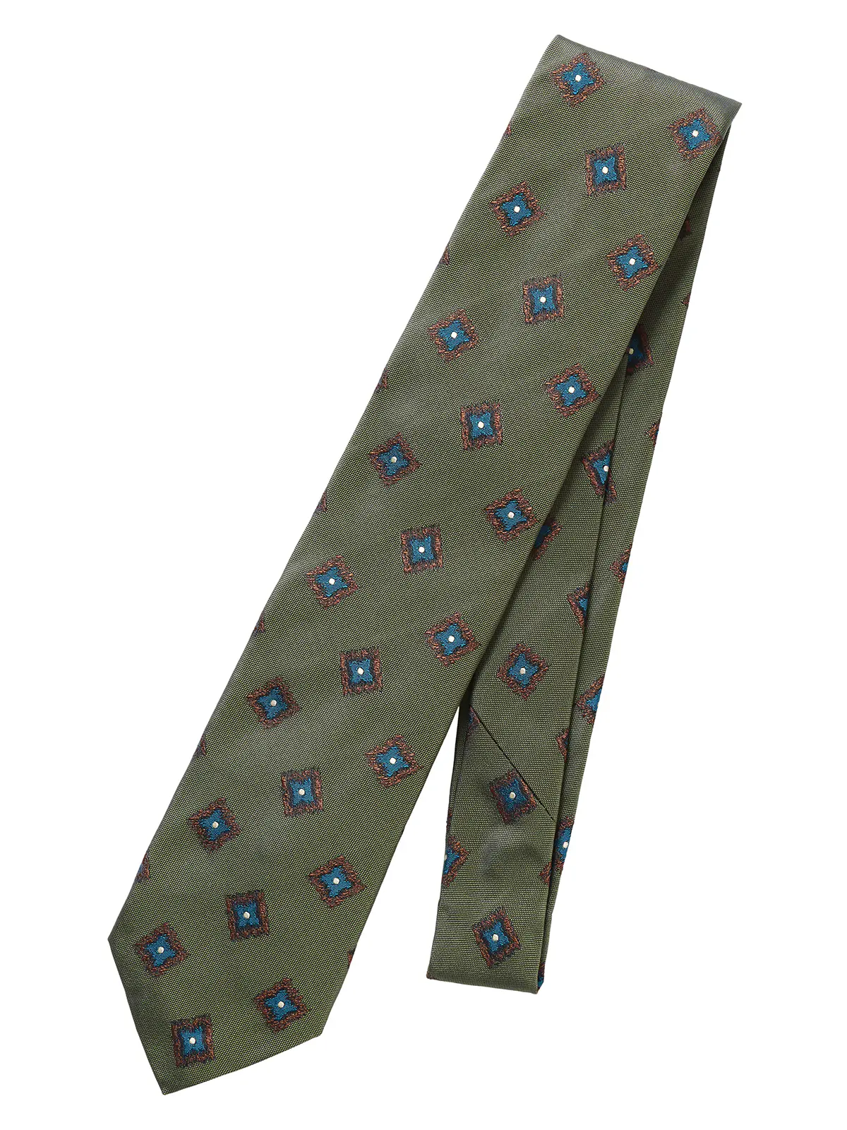 ネクタイ／fiorio／シルク／小紋 カーキ 0