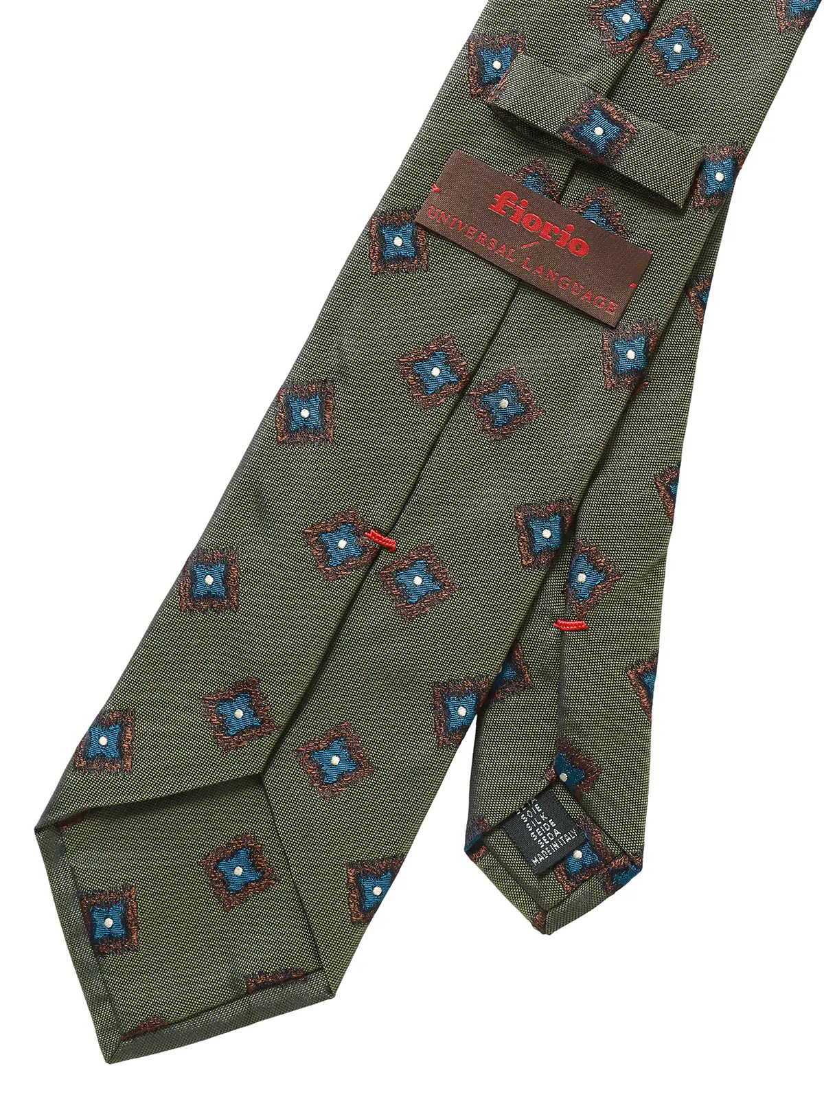 ネクタイ／fiorio／シルク／小紋 カーキ 0