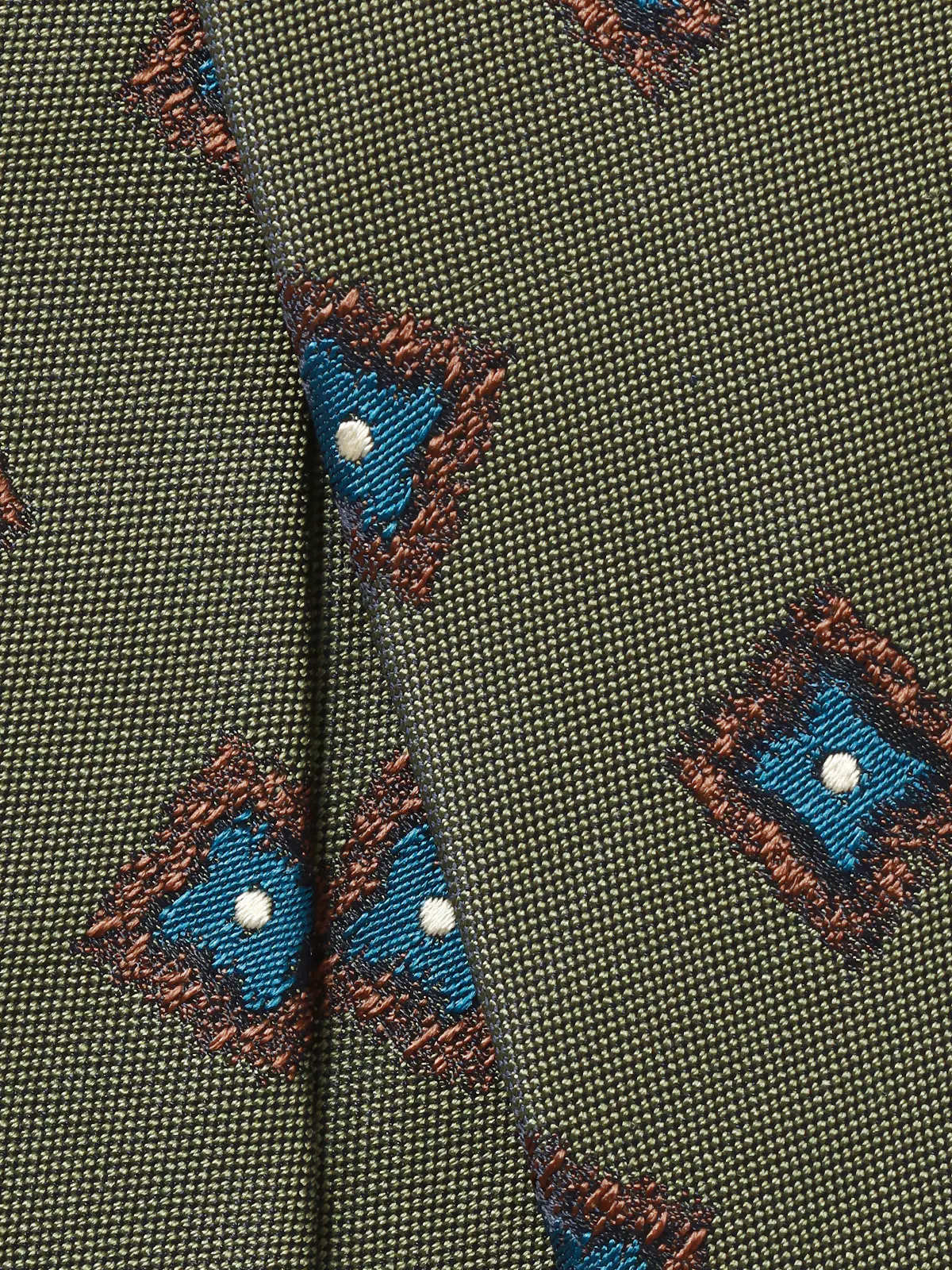 ネクタイ／fiorio／シルク／小紋 カーキ 0