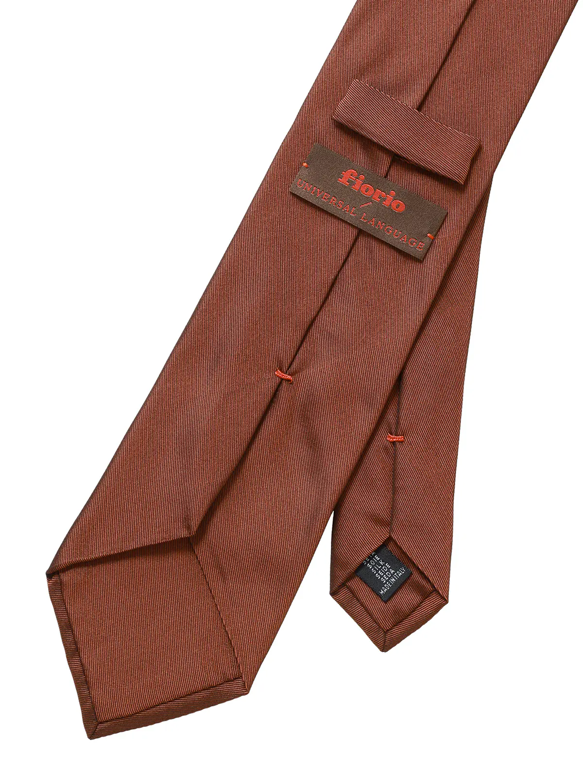 ネクタイ／fiorio／シルク／無地 オレンジ 0