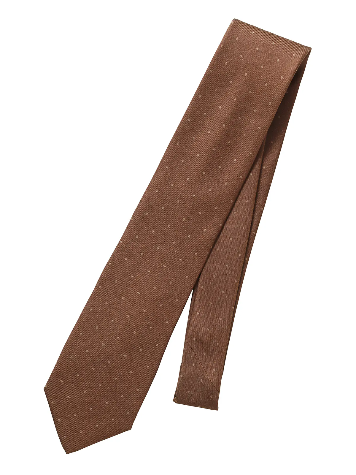 ネクタイ／Fabric by ITALY／JAPAN MADE／シルク／ドット ブラウン 0