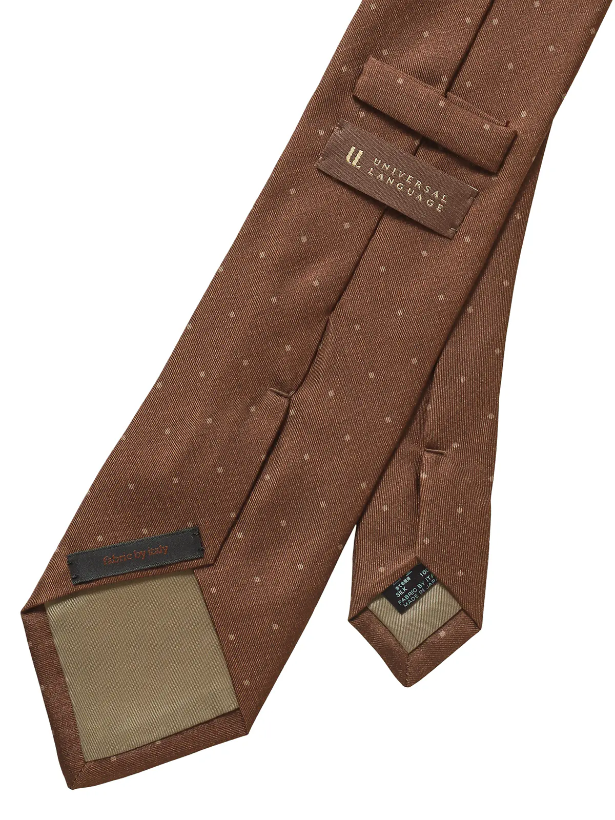 ネクタイ／Fabric by ITALY／JAPAN MADE／シルク／ドット ブラウン 0