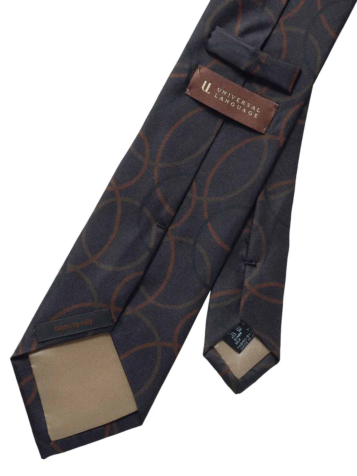 ネクタイ／Fabric by ITALY／JAPAN MADE／シルク／総柄 ネイビー 0