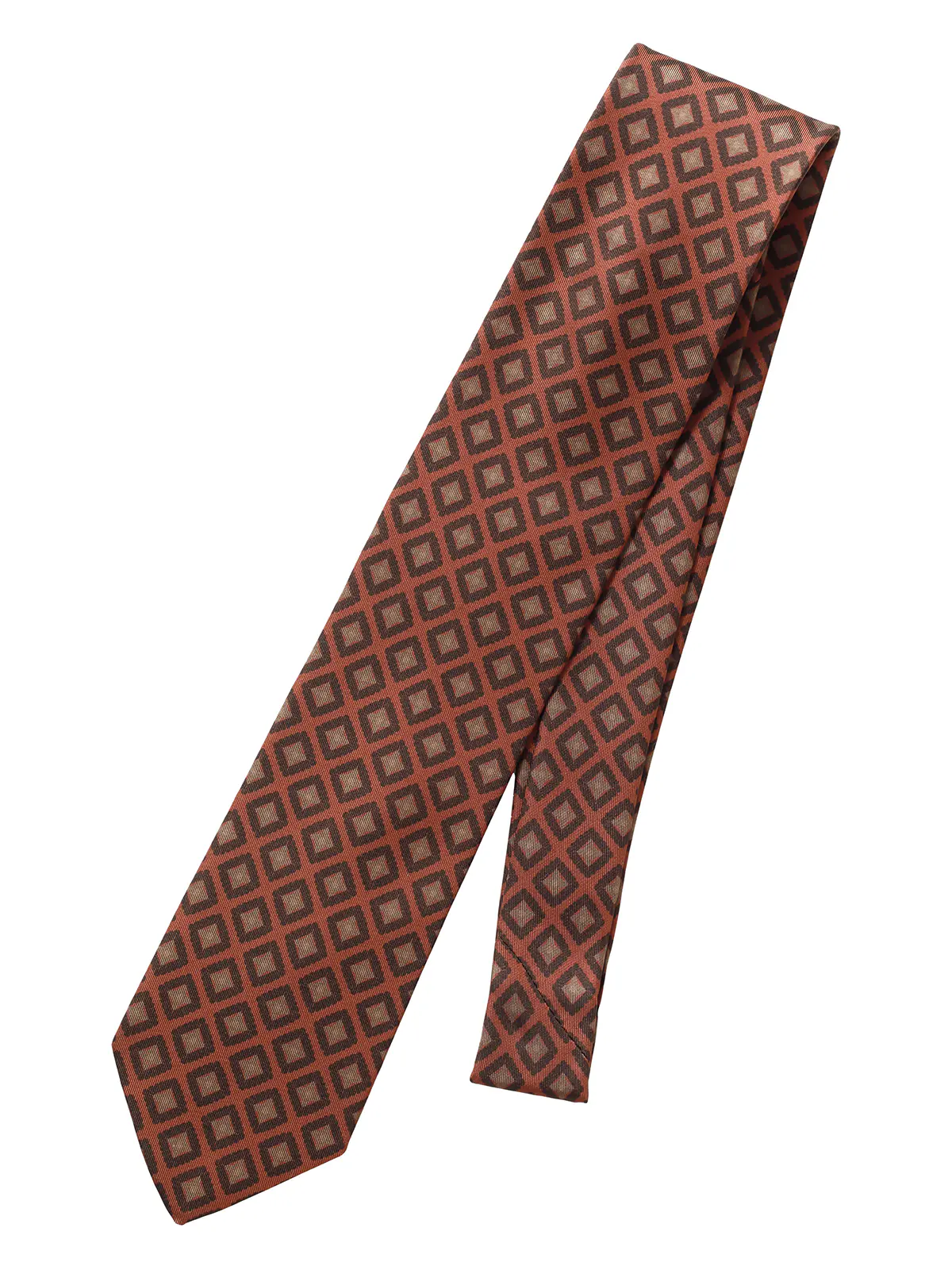 ネクタイ／Fabric by ITALY／JAPAN MADE／シルク／小紋 ブラウン 0