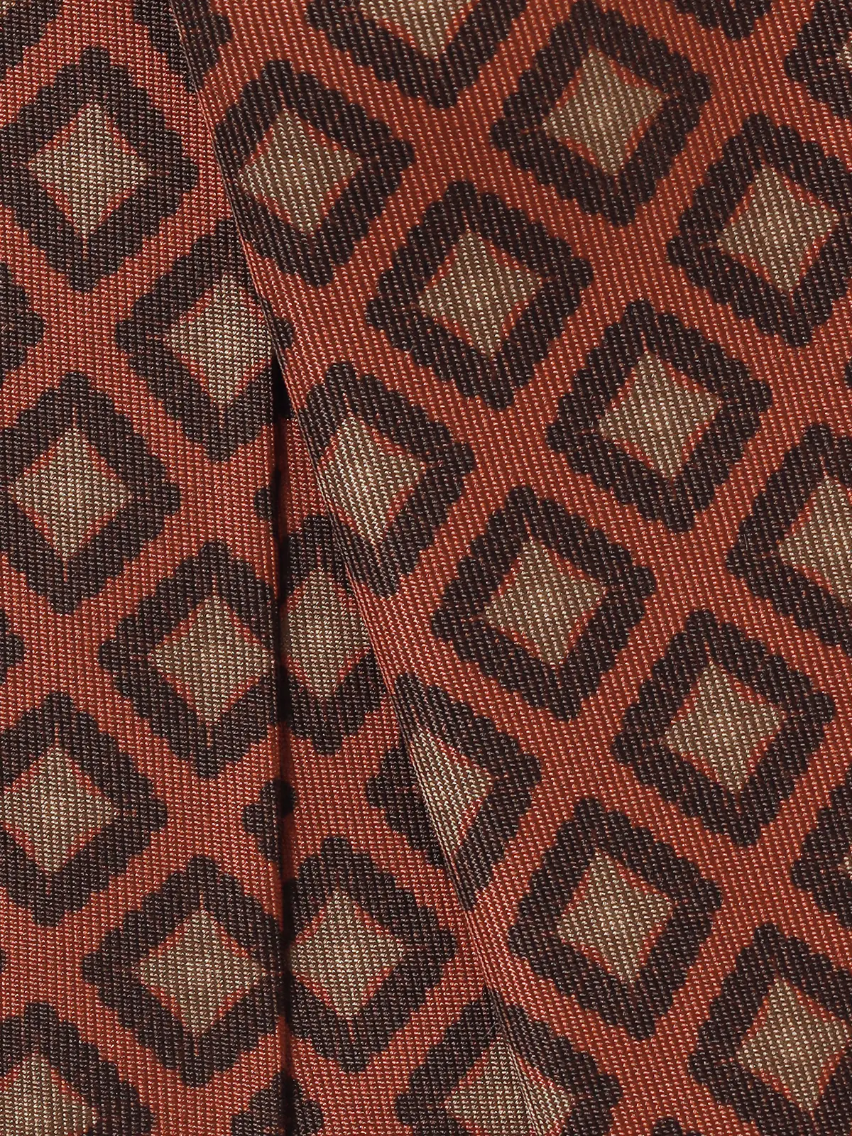 ネクタイ／Fabric by ITALY／JAPAN MADE／シルク／小紋 ブラウン 0