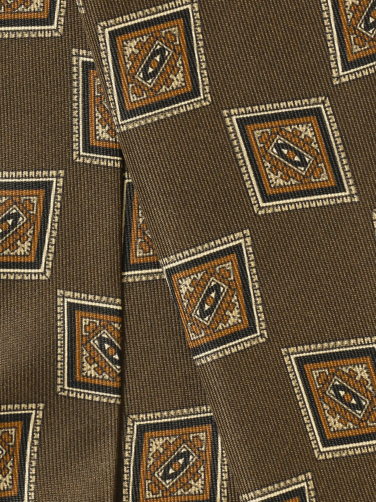 ネクタイ／Fabric by ITALY／シルク／小紋 ブラウン 0