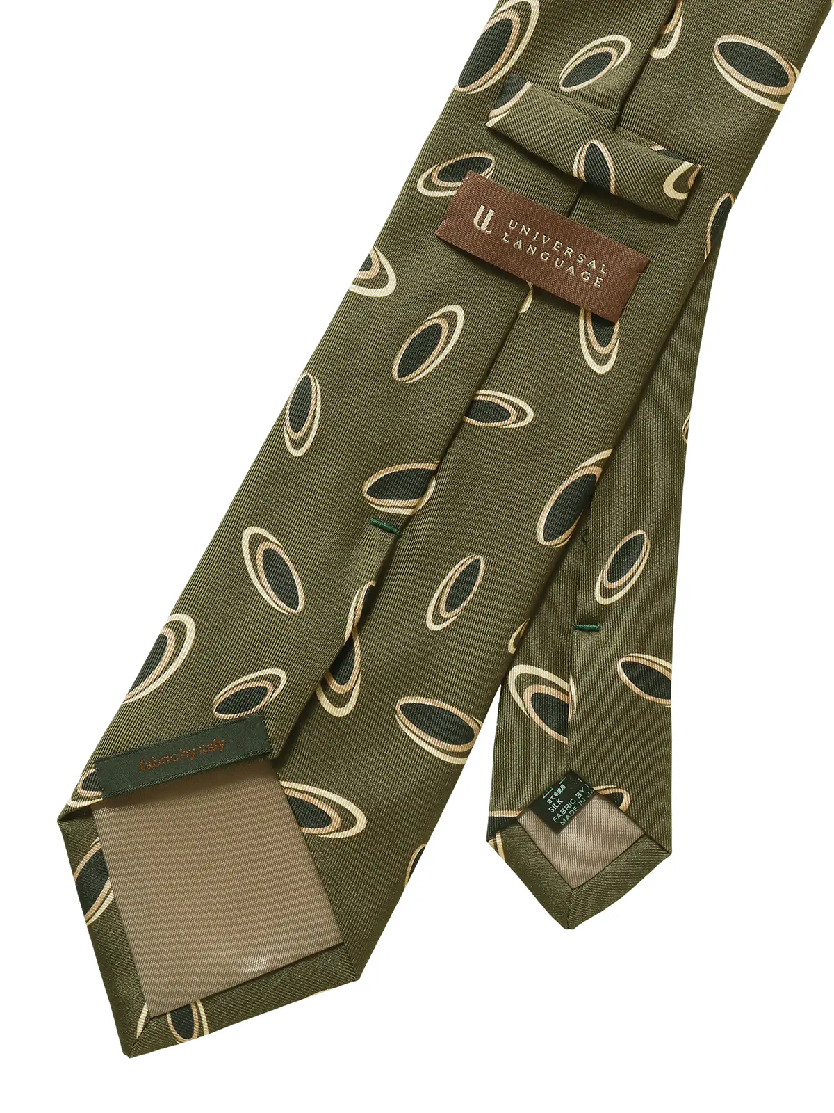 ネクタイ／Fabric by ITALY／シルク／小紋 グリーン 0