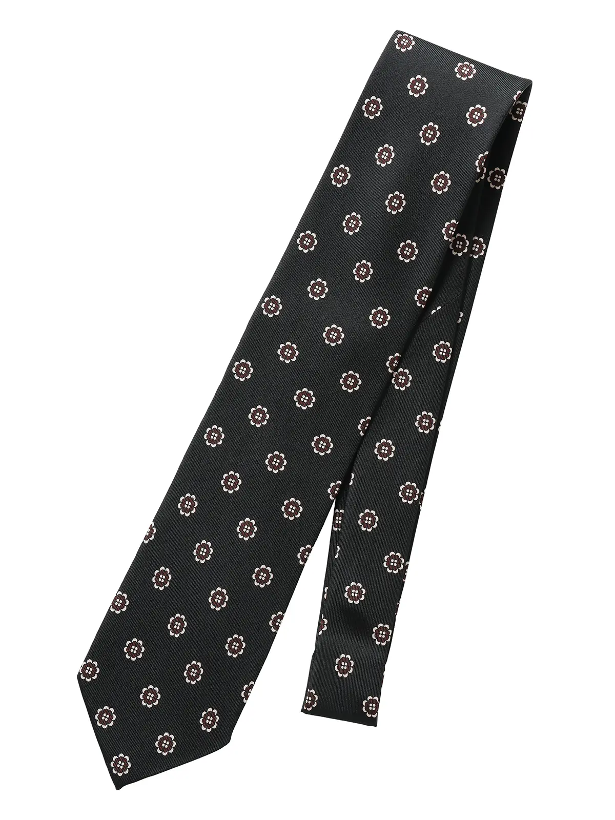 ネクタイ／Fabric by ITALY／JAPAN MADE／シルク／小紋 ブラック 0