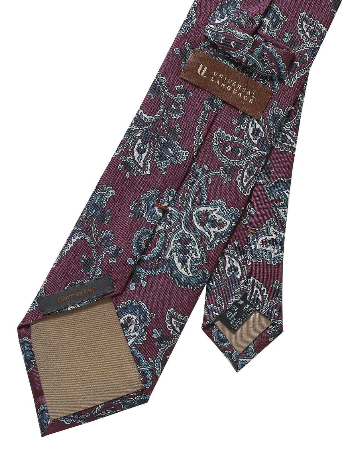 ネクタイ／Fabric by ITALY／JAPAN MADE／シルク／総柄 パープル 0