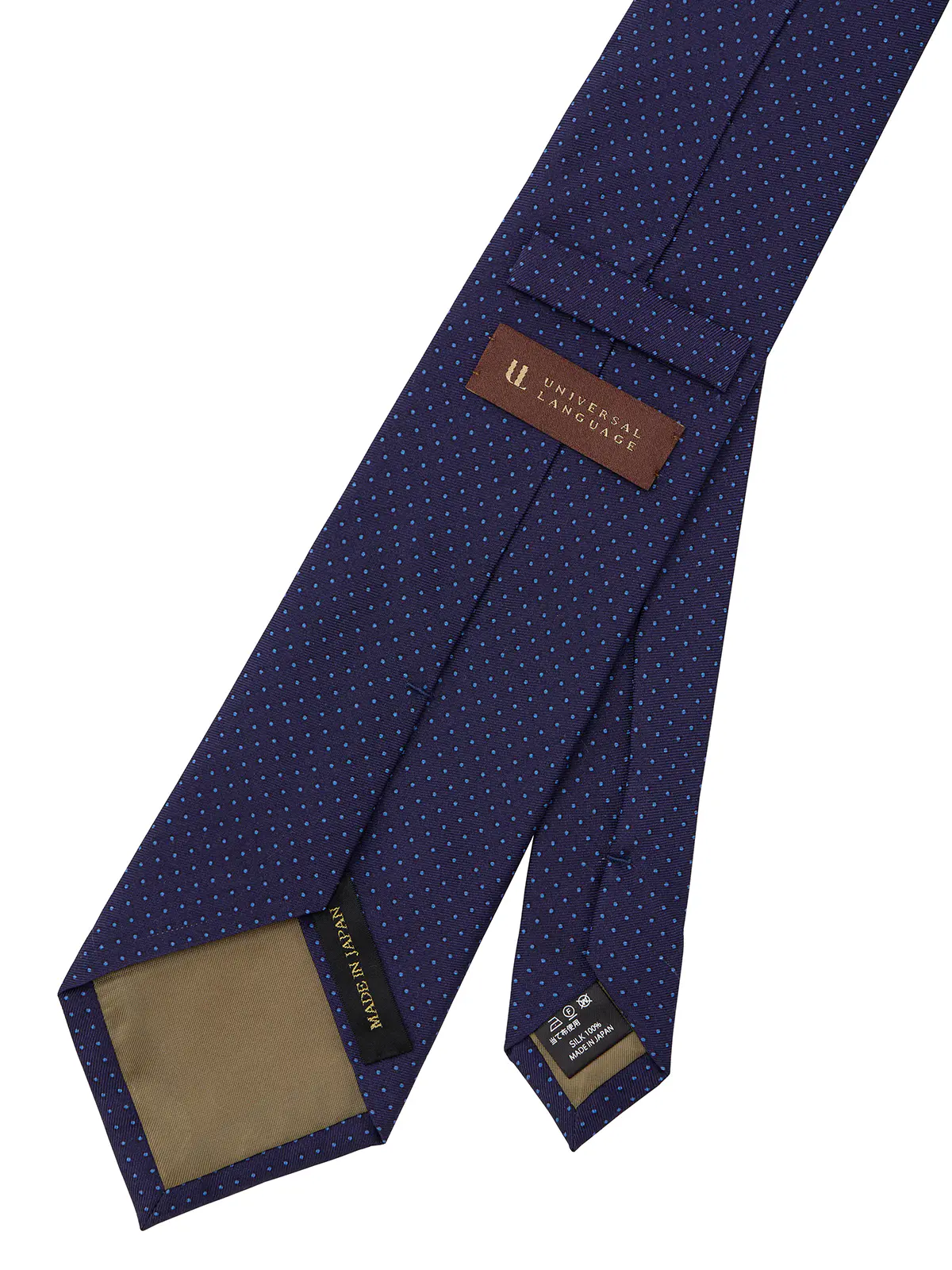 ネクタイ/ハンドプリント/JAPAN MADE/シルク/ドット ネイビー 0