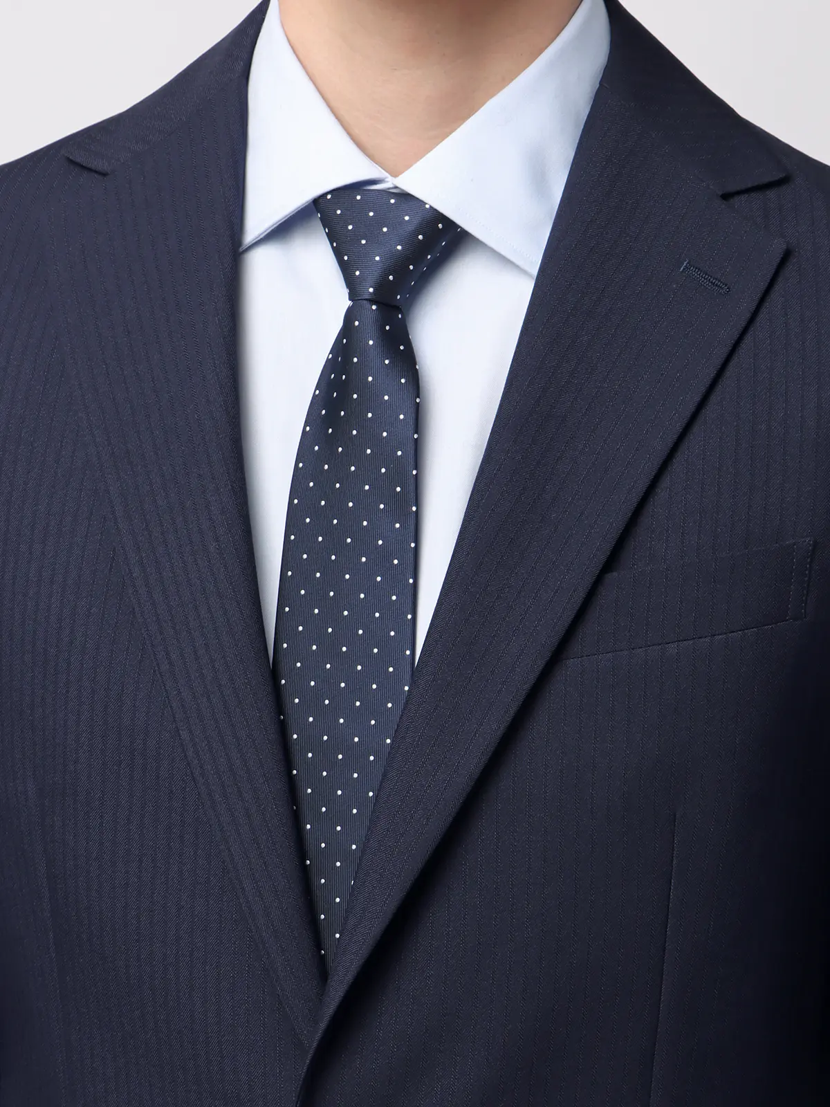 ワンタッチネクタイ/ウォッシャブル/ポリエステル/ドット ネイビー 0