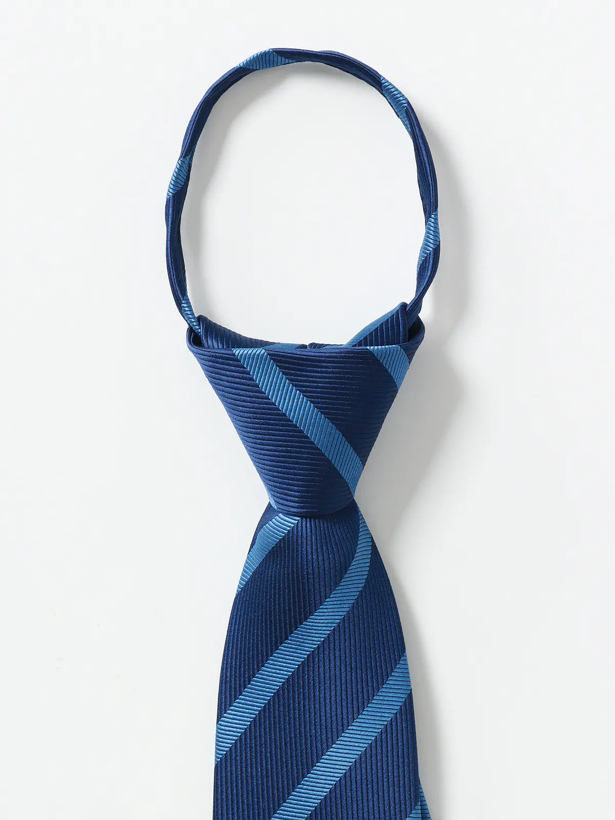 ワンタッチネクタイ／ウォッシャブル／ポリエステル／ストライプ ブルー 0