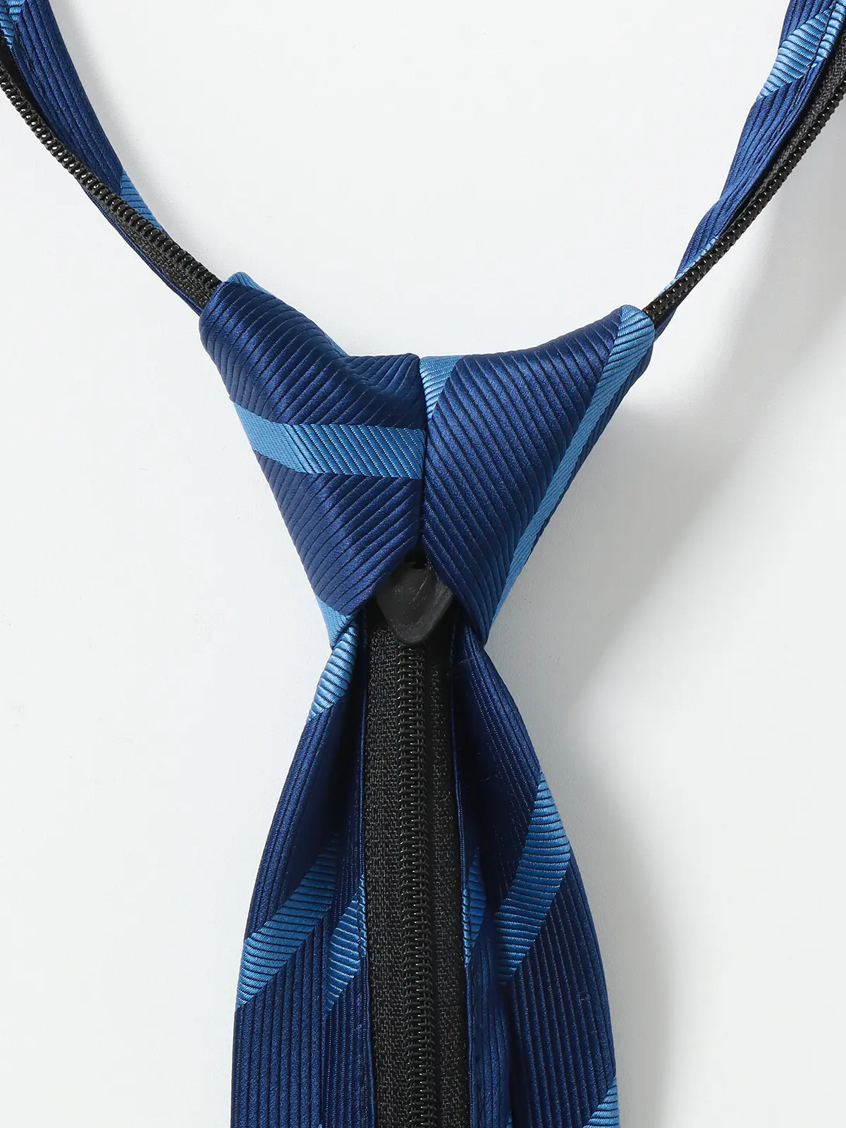 ワンタッチネクタイ／ウォッシャブル／ポリエステル／ストライプ ブルー 0