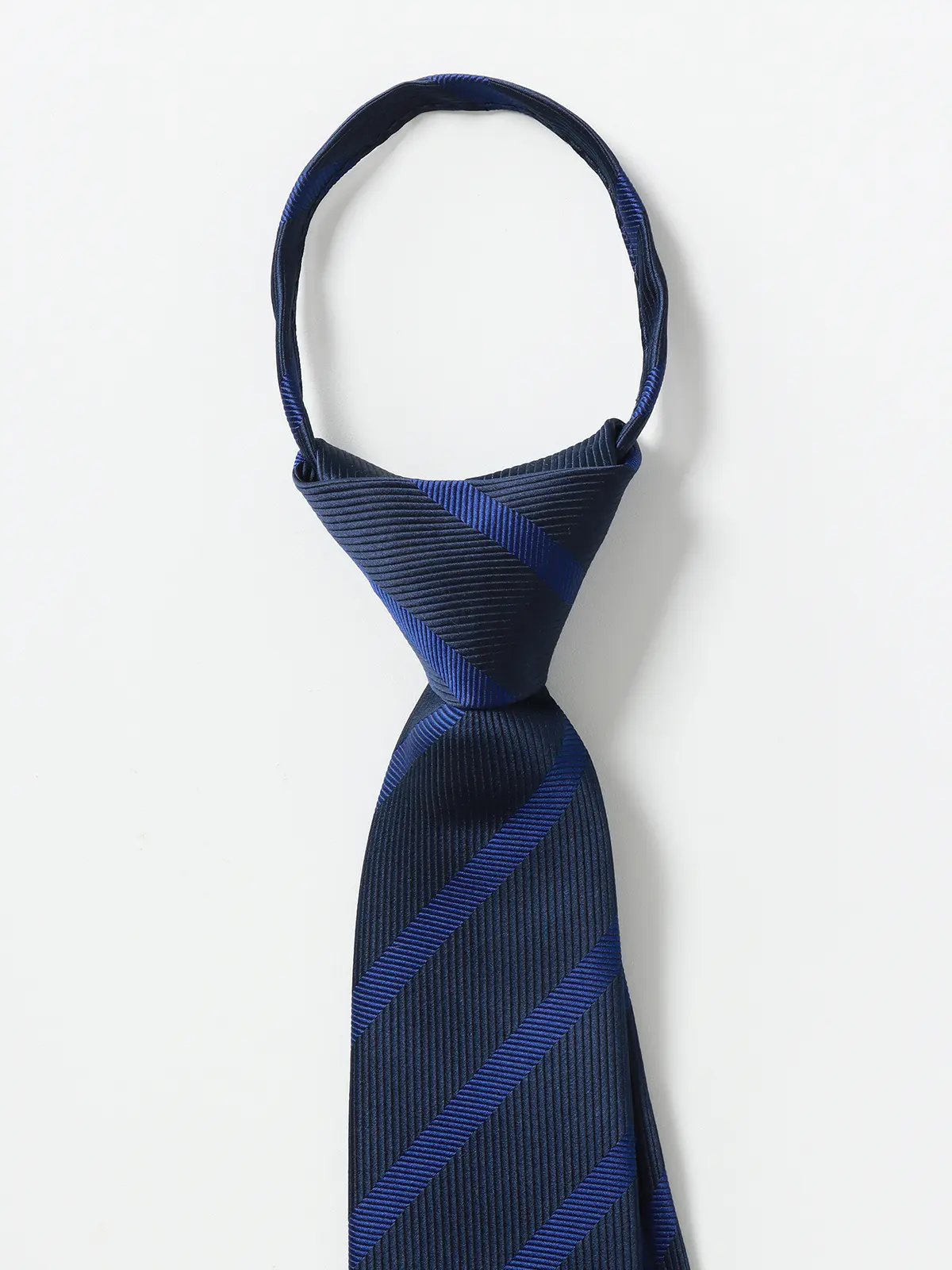 ワンタッチネクタイ／ウォッシャブル／ポリエステル／ストライプ ネイビー 0