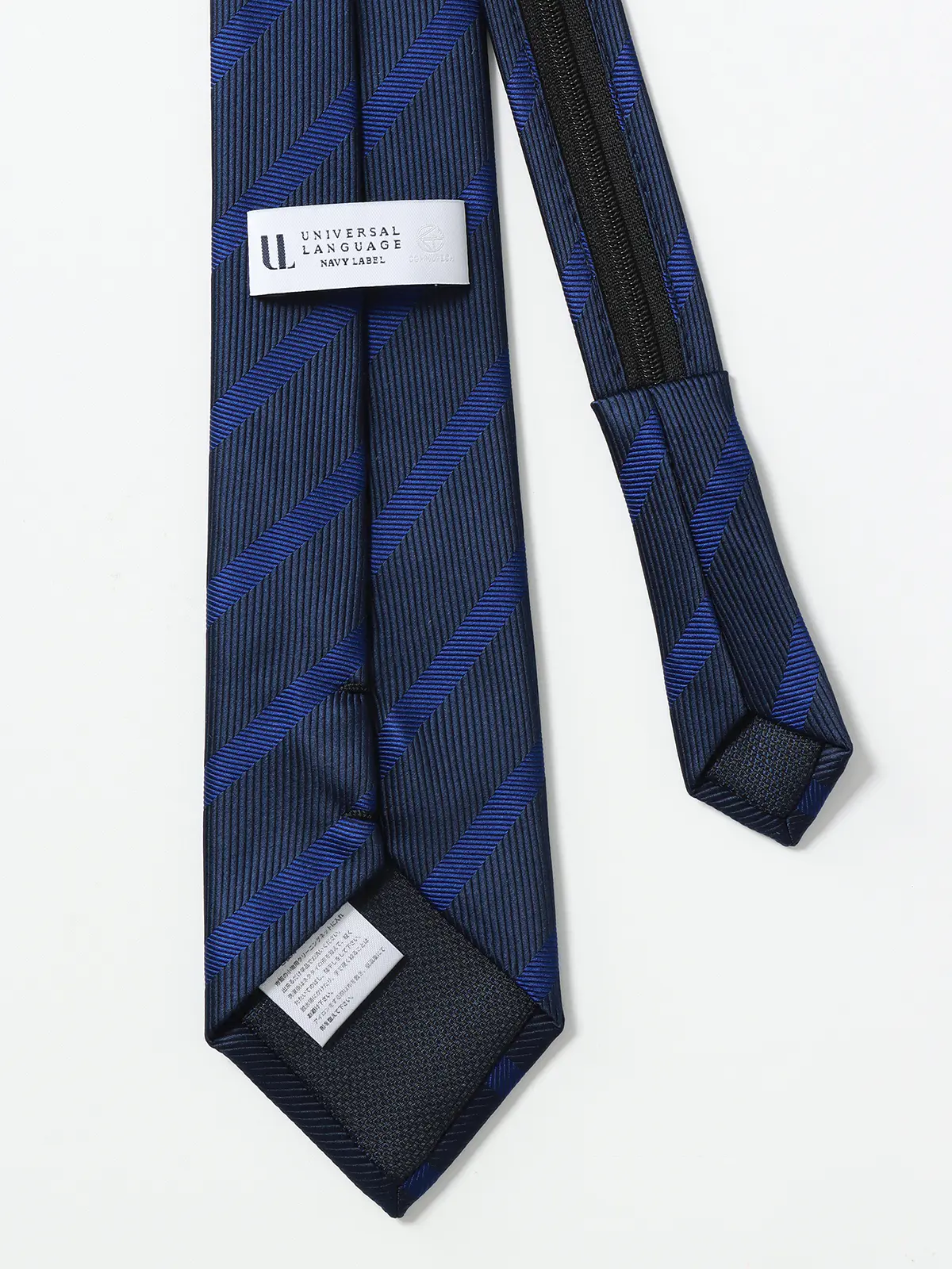 ワンタッチネクタイ／ウォッシャブル／ポリエステル／ストライプ ネイビー 0