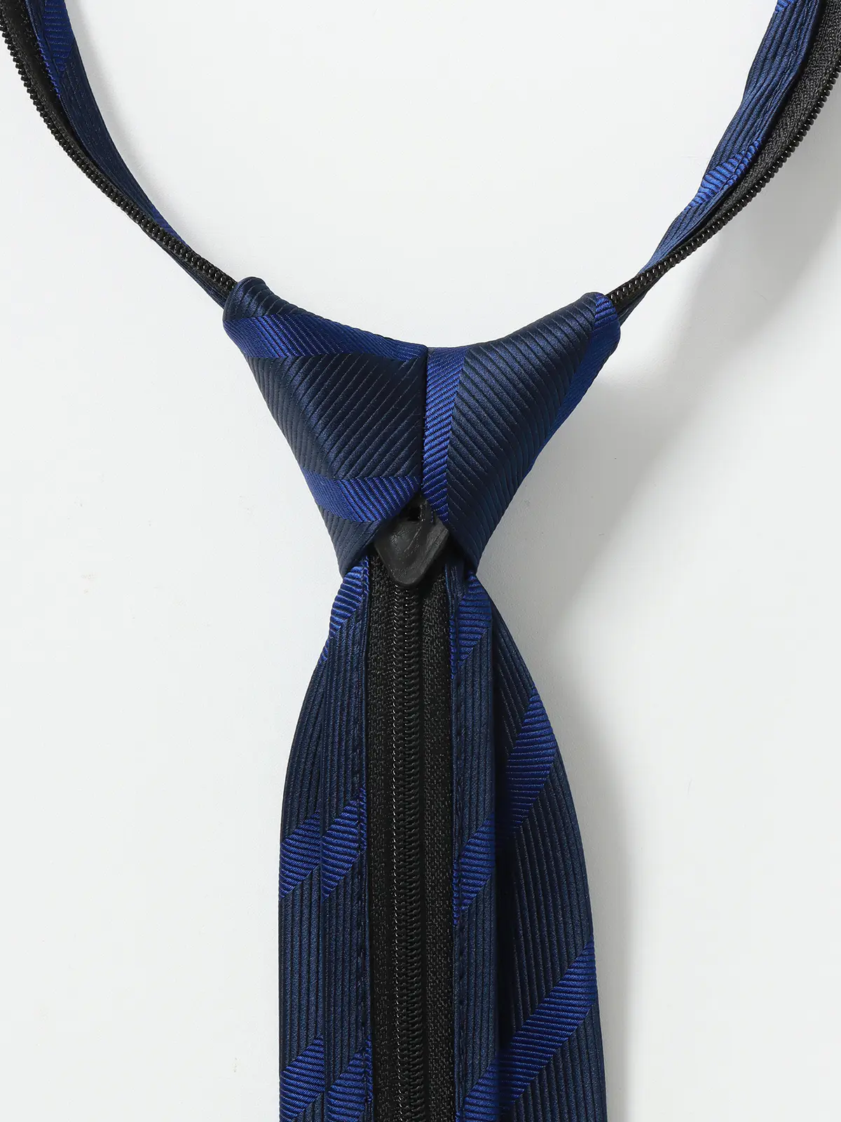 ワンタッチネクタイ／ウォッシャブル／ポリエステル／ストライプ ネイビー 0