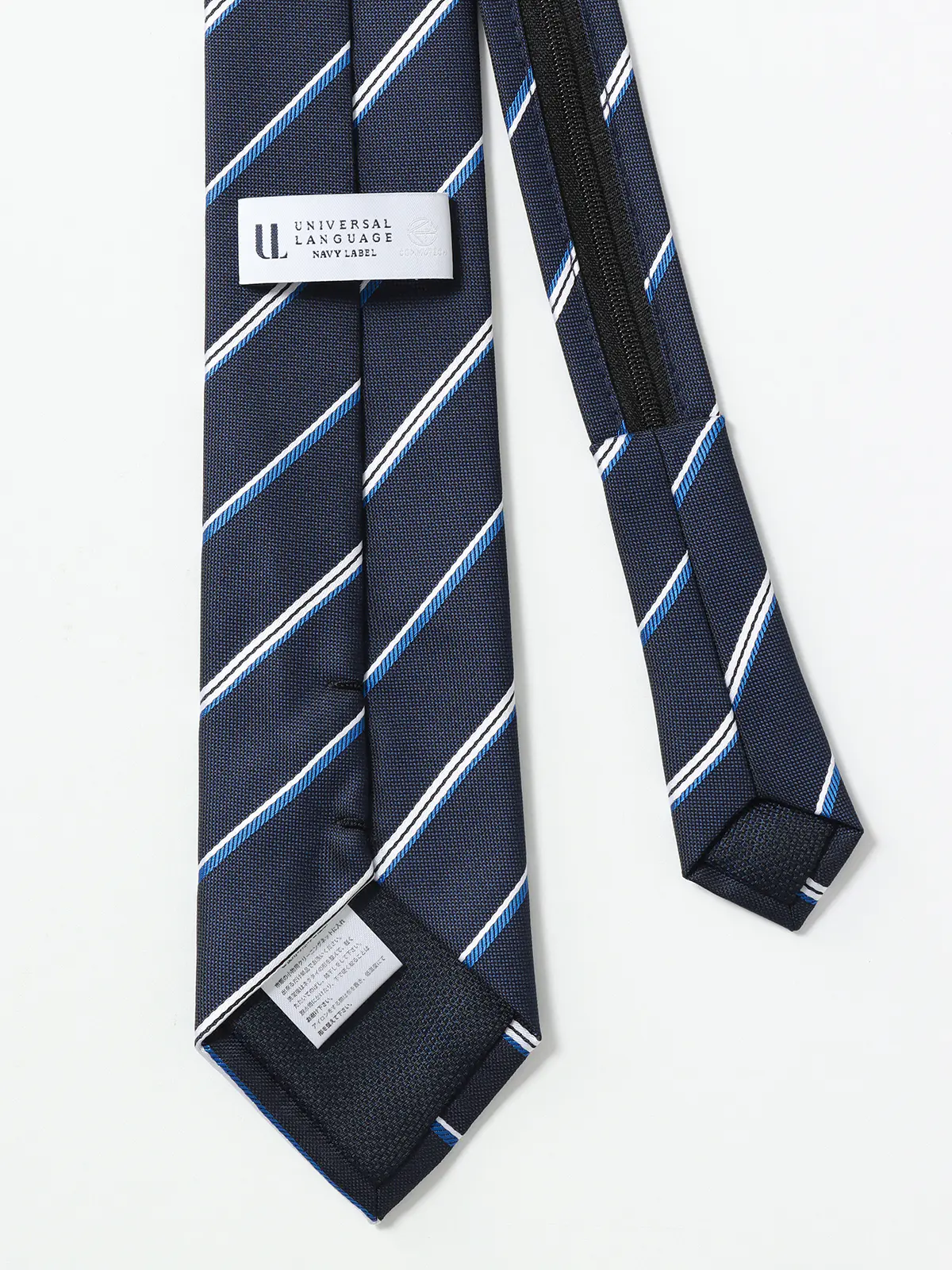 ワンタッチネクタイ／ウォッシャブル／ポリエステル／ストライプ ネイビー 0