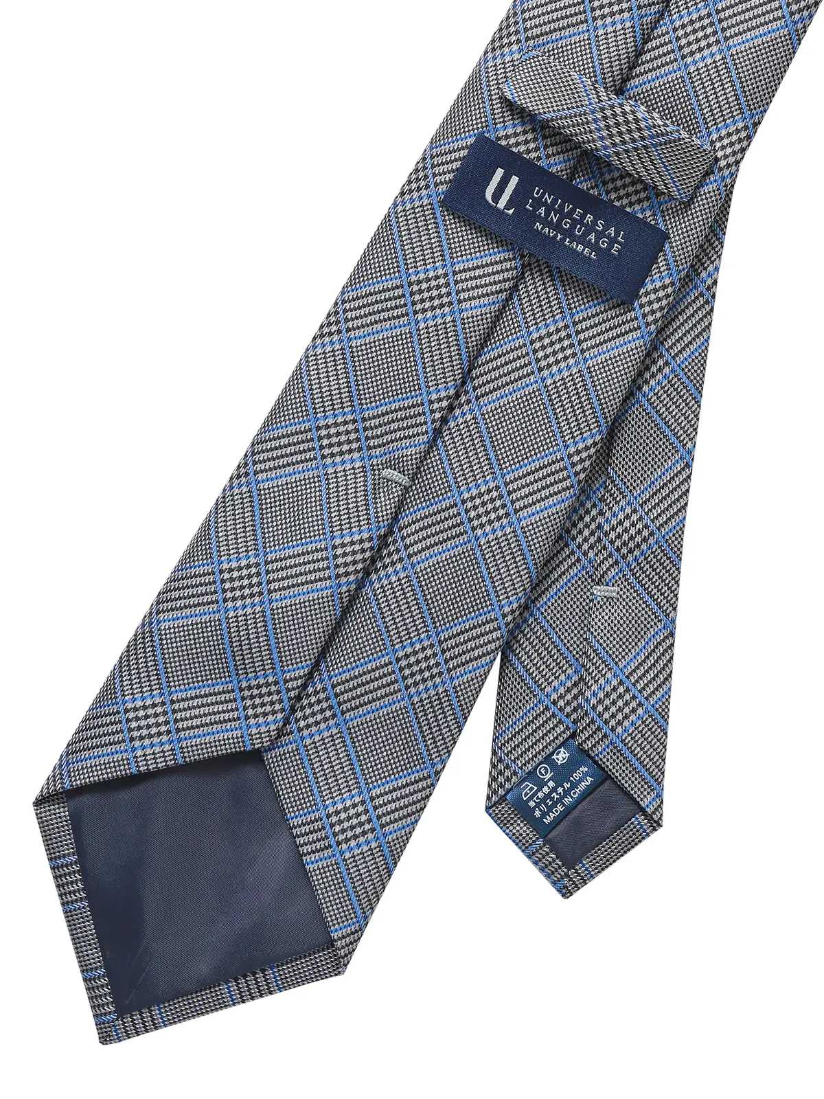 ネクタイ／ポリエステル／グレンチェック グレー 0