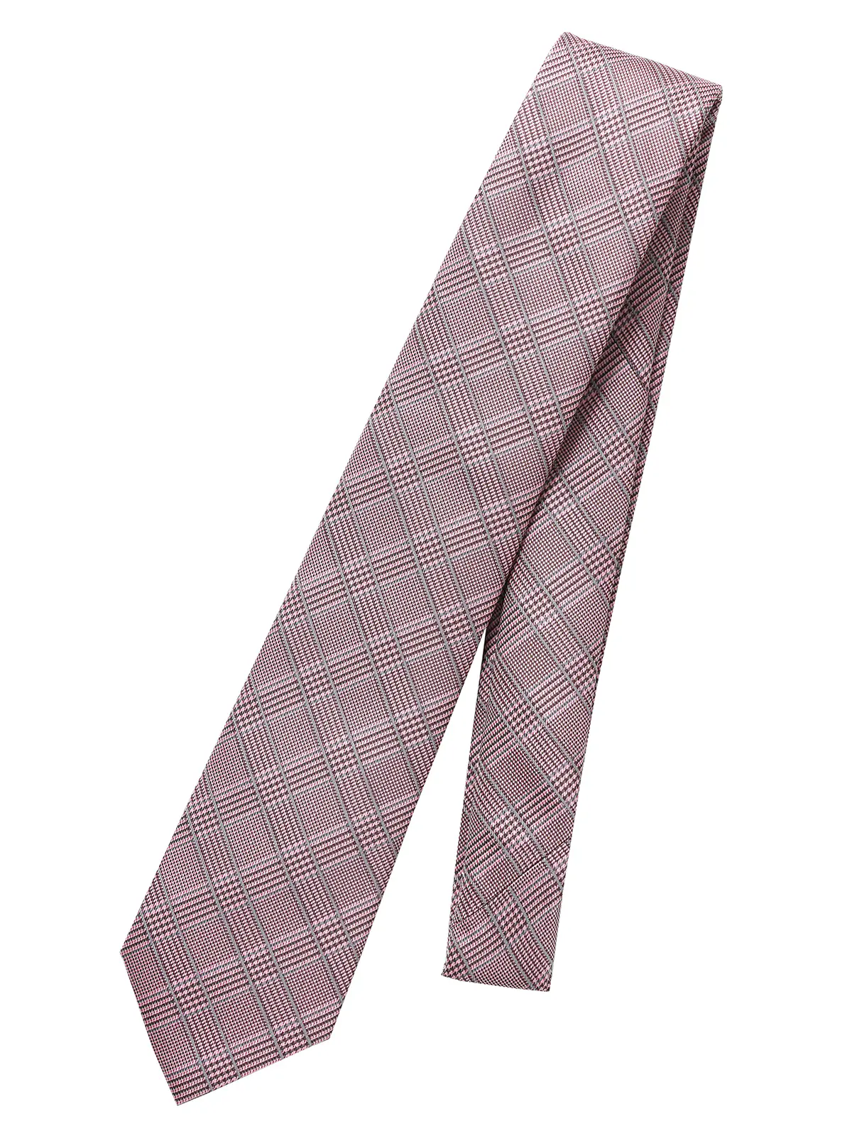 ネクタイ／ポリエステル／グレンチェック ピンク 0