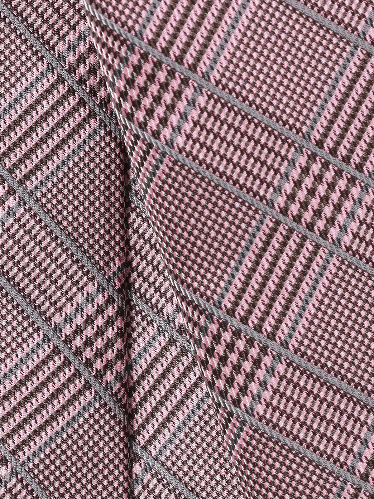 ネクタイ／ポリエステル／グレンチェック ピンク 0